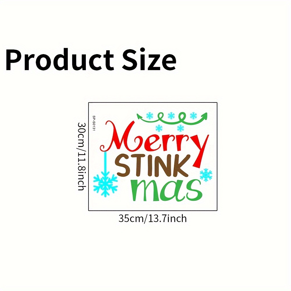 TEMU A Christmas-themed Toilet Sticker Featuring English Snowflake Designs, Self-adhesive, Removable Pvc Decoration For Toilet Lids, Perfect As A