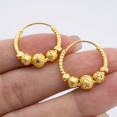 2pcs of middle eastern womens stylish hoop earrings suitable for western brides jewelry gifts for weddings