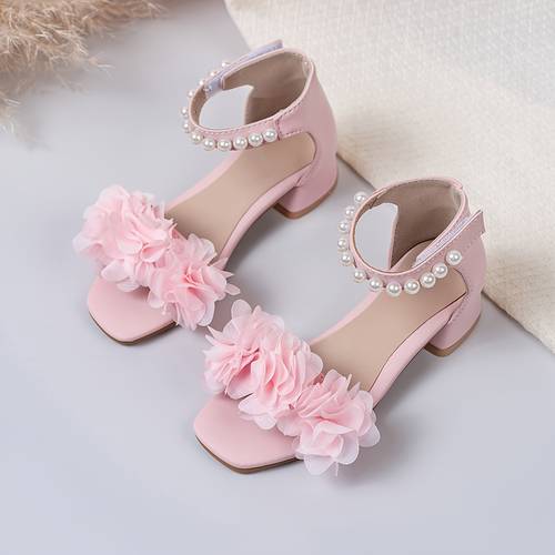 meisjes sandalen mode zomer hoge hak prinsessenschoenen voor middel en kinderen, feestelijke kinderen comfortabele schoenen, geschikt voor feesten, banketten, evenementen, bruiloften en combineren met verschillende jurken