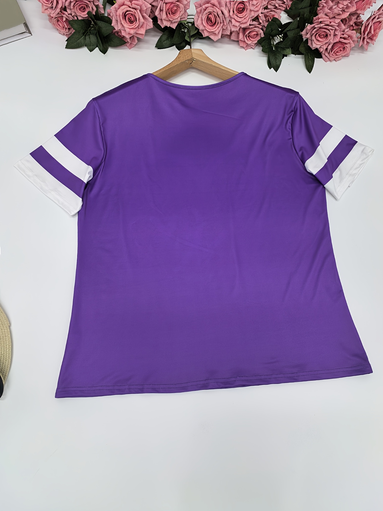 Women'S Plus Size Casual Short Sleeve T-Shirt with Elegant Heart Design - Soft, Comfortable Pullover for Spring/Summer/Fall, Plus Size Blouses