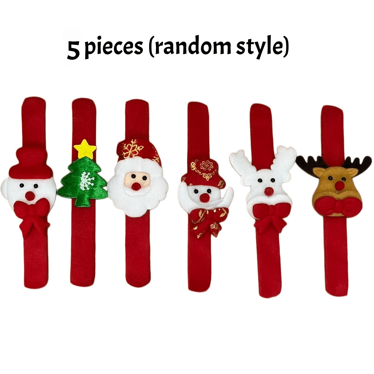 TEMU Lot de 5 bracelets à applaudissements de Noël - Père Noël, de neige et - Cadeaux et décorations parfaits pour les fêtes d'année, adaptés à