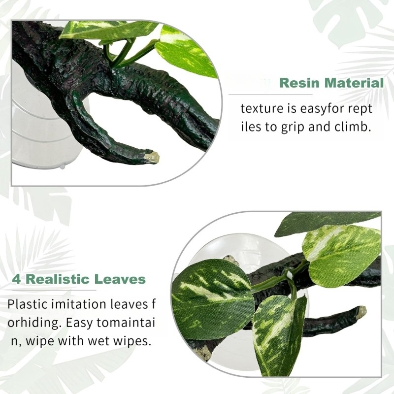 Set of 2 Resin Reptile Branches for Climbing