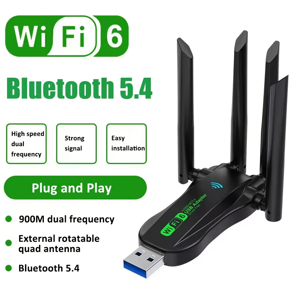 wifi 6 bt5 4 2 in 1 usb wireless adapter 900mbps high speed free driver compatible with   8   for pc laptop