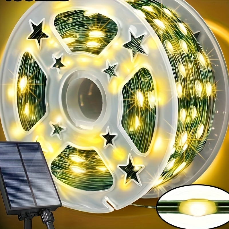 TEMU 300-led Solar String Lights, Garden And Courtyard Lighting Decor Outdoor Solar Lights, Home Decor, Holiday Decorations, In 3 Colors (white/warm