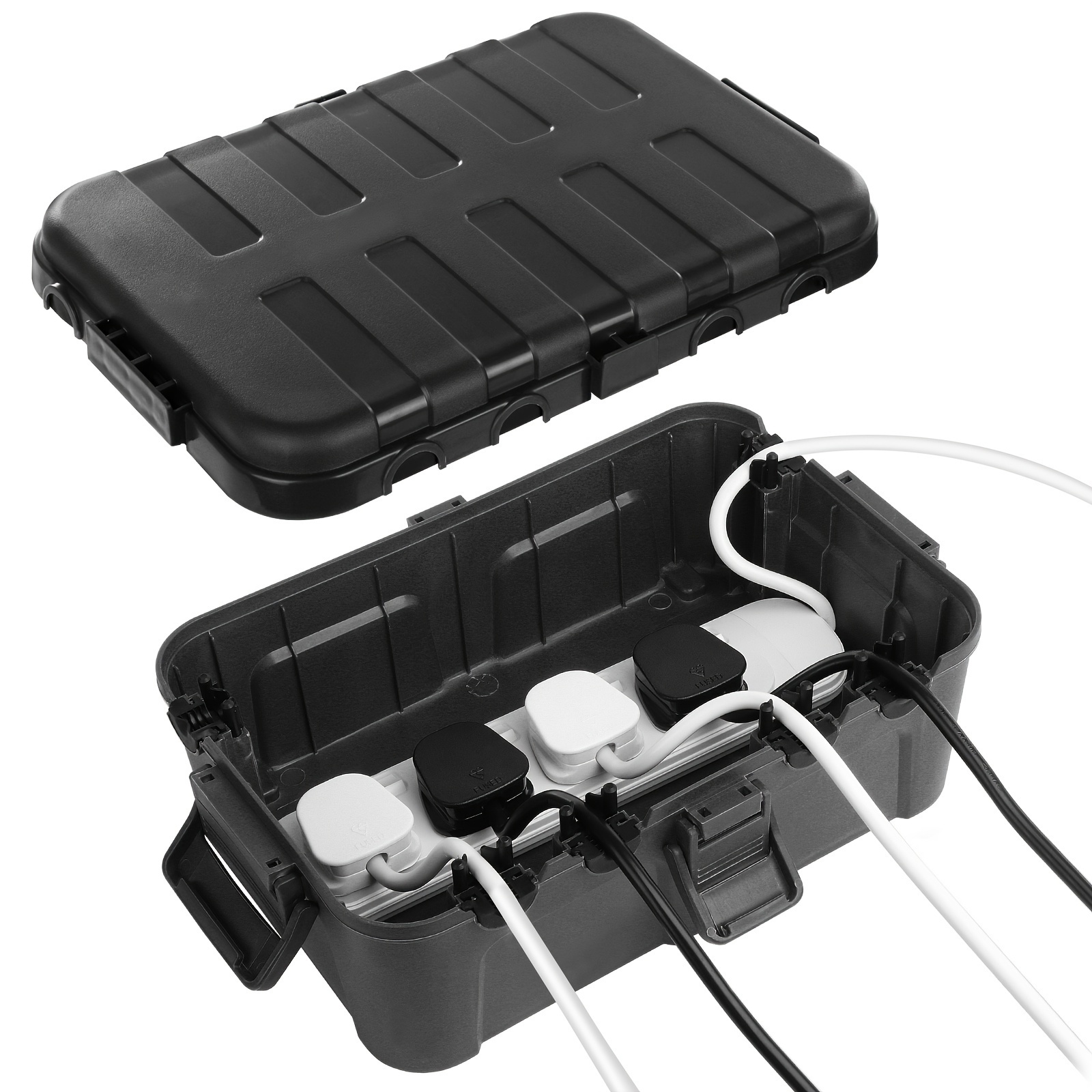 TEMU Extra Large Waterproof Electrical Box, Ip54 Weatherproof Outdoor Extension Lead Cover, Protect Outlet, Plug, Socket, Timer, Power Strip,