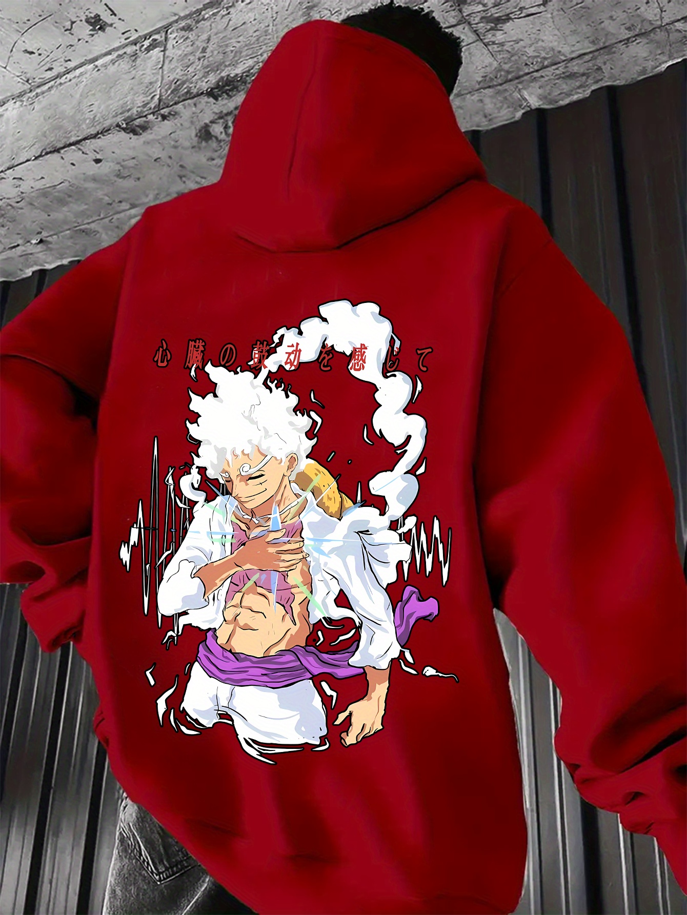 hoodie met anime-graphics voor heren - casual regular fit, lange mouwen met levendige karakterprint, voorzijdezak, herfst/winter streetwear, animekleding 0