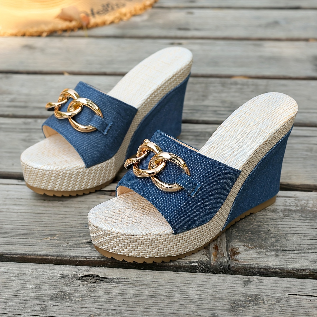 european summer word thick sole wedge Temu Oman