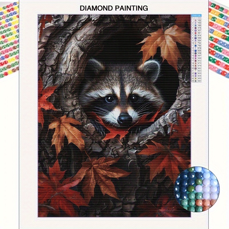 

Little Raccoon 5d Diamond Painting Kit For Adults - Full Drill Round Rhinestone Art, Diy Craft Set For Beginners & Enthusiasts, Frameless Mosaic Wall Decor For Bedroom & Living Room, 11.8x15.8 Inches