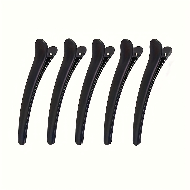 5pcs Black Duckbill Clips, Used In Hair Salons, Bangs Clips, Large Round Hair Clips
