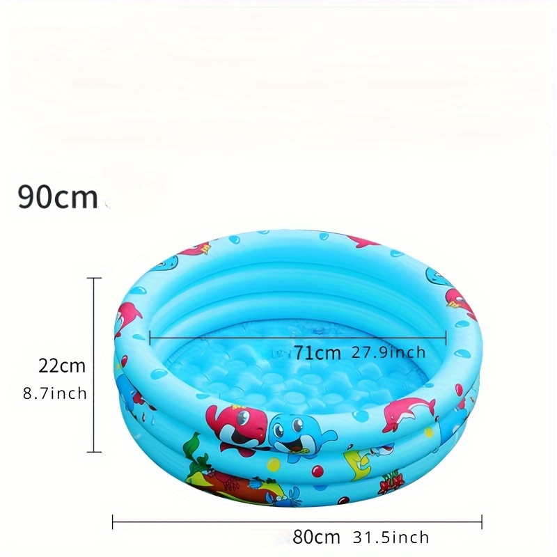 1pc inflatable kiddie pool round swimming pool home paddling pool with colorful animal design outdoor water play area for children easy set up details 0