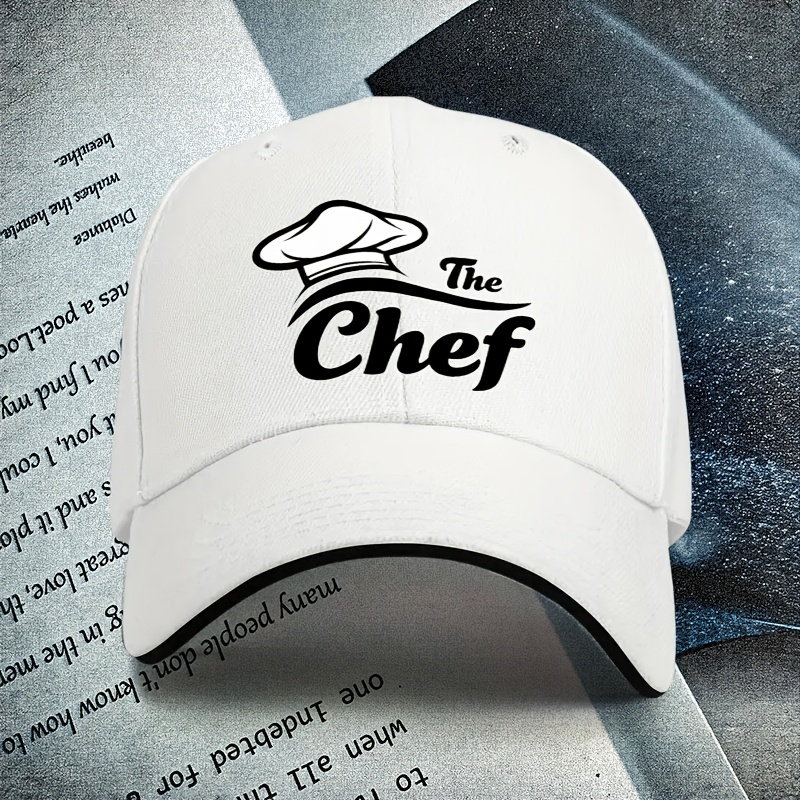 TEMU 1pc, Adjustable Baseball Cap With Chef Hat Print, Lightweight Printed Women's Hat, Chef Hat Men's Trendy Cap, Ideal Gift For Weddings, Parties,