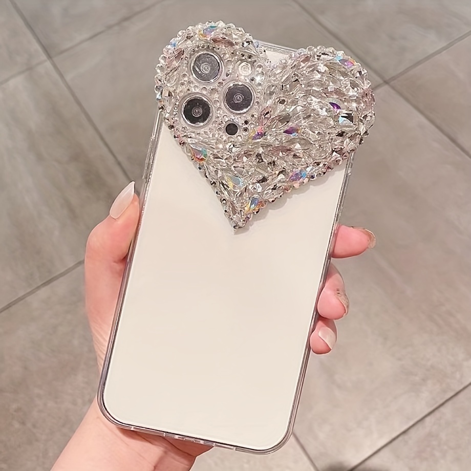 Creative Handmade Rhinestone studded Iphone 14 Phone Case/13 - Temu