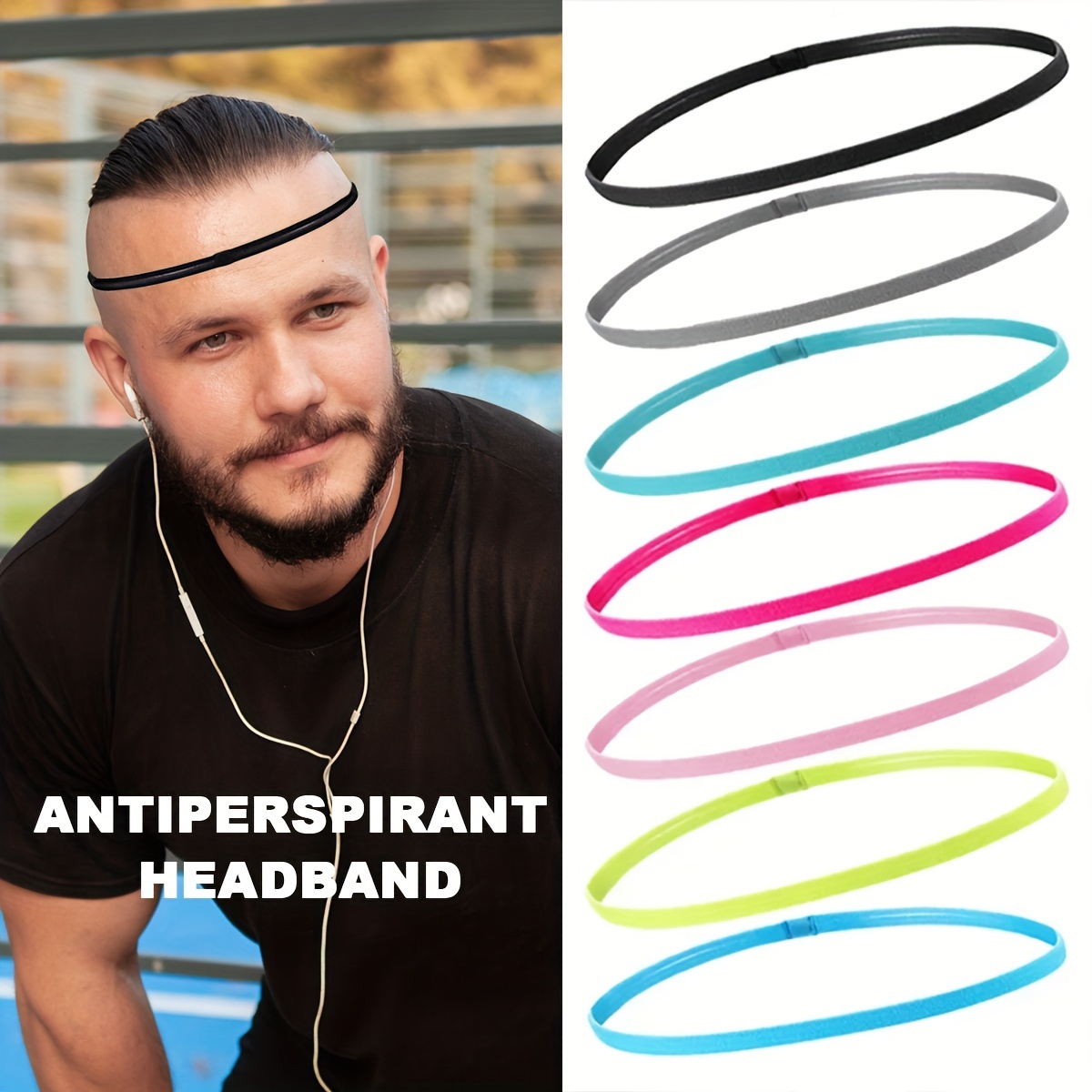 

3pcs Outdoor Sports Thin Headbands For Men ＆ Women, Non-slip Elastic Sweatbands, Multicolor, For Fitness Exercise Yoga Running Cycling Football