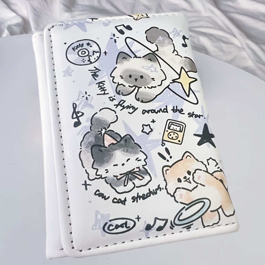 Kitten Star Trifold Wallet Couple Style Large Capacity Card Card Bag Gift