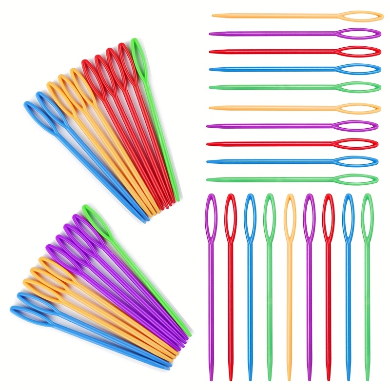 

3.54inch Plastic Needles, Plastic Yarn Needles, Safety Plastic Lacing Needles For Diy Sewing Handmade Crafts (random Colors)