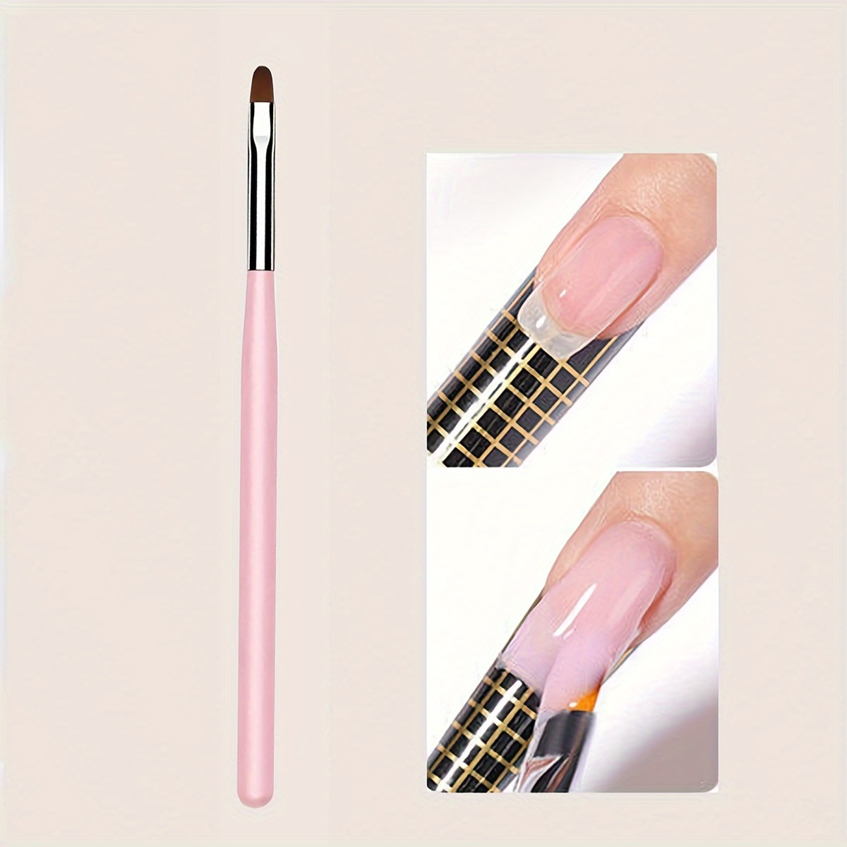 

1pc Nail Brush For Uv Builder & Polygel Extensions - Odorless, Professional Manicure Tool With For Nail Art Design, Gel Nail Application|| Nail Brush, Gel Nail Supplies