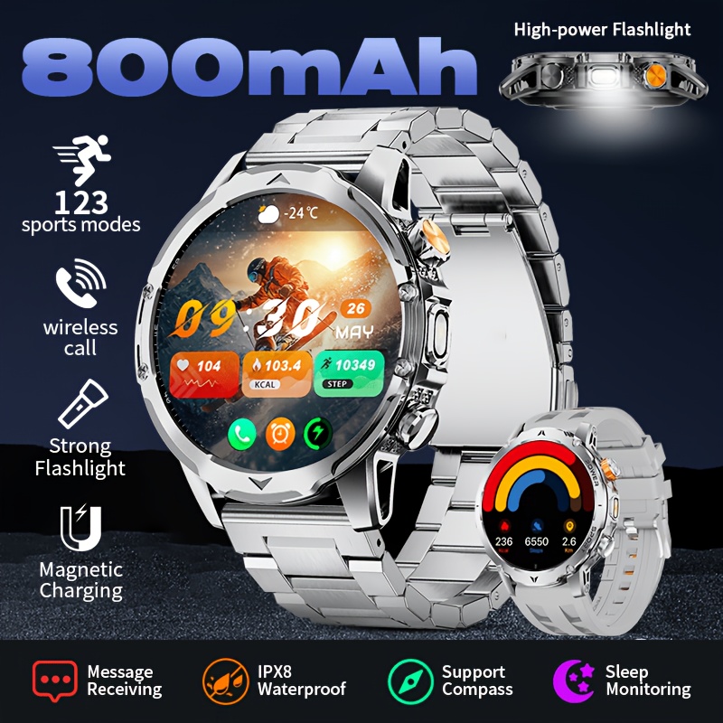 Image of Lige Watch With Wireless Call 1.53-inch Hd Amoled Smartwatch With 800 Mah Battery Flashlight 120 Sleep Monitoring Ipx8 Waterproof Fitness Watch For Iphone