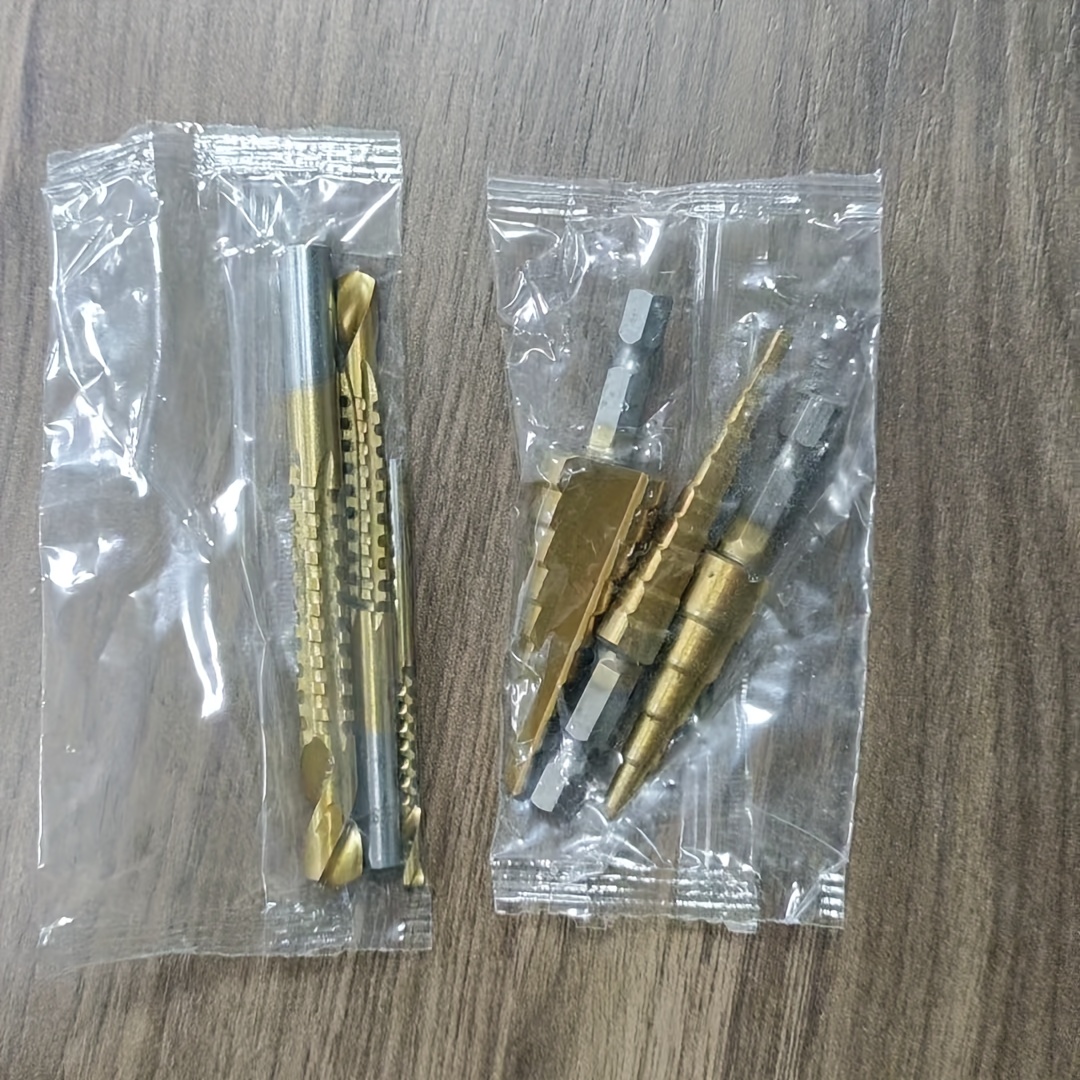 6pcs Step Drill Bit Set, Cutter - 4-20mm, 4-12mm, 3-12mm, 3mm, 6mm, 8mm, Suitable For Woodworking And Drilling