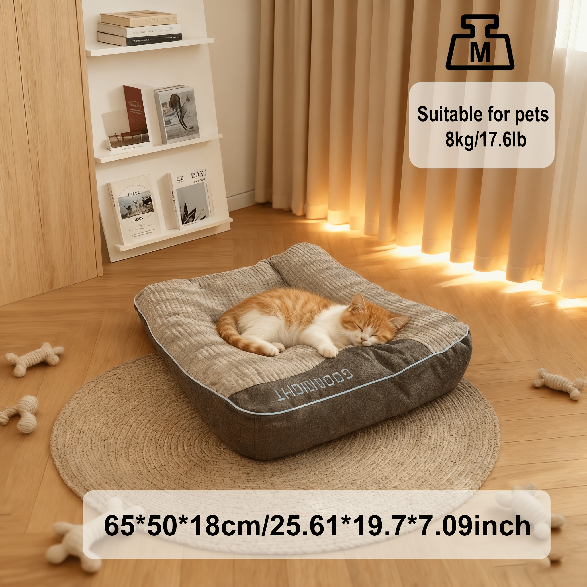 TEMU [2026 Upgraded Version] Extra-large Thick Plush Dog Sofa Bed - Pet Cushion Designed For Small To Large Breeds, An Ideal Gift For Dog Lovers,