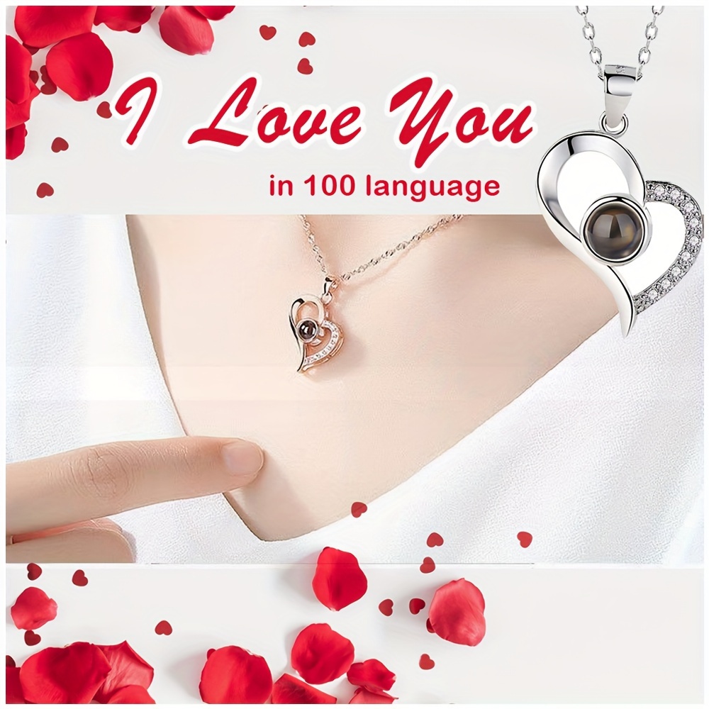 i love you necklace in   languages high end rose gift box for mom wife girlfriend her on anniversary mothers day valentines day christmas birthday gifts for women details 3