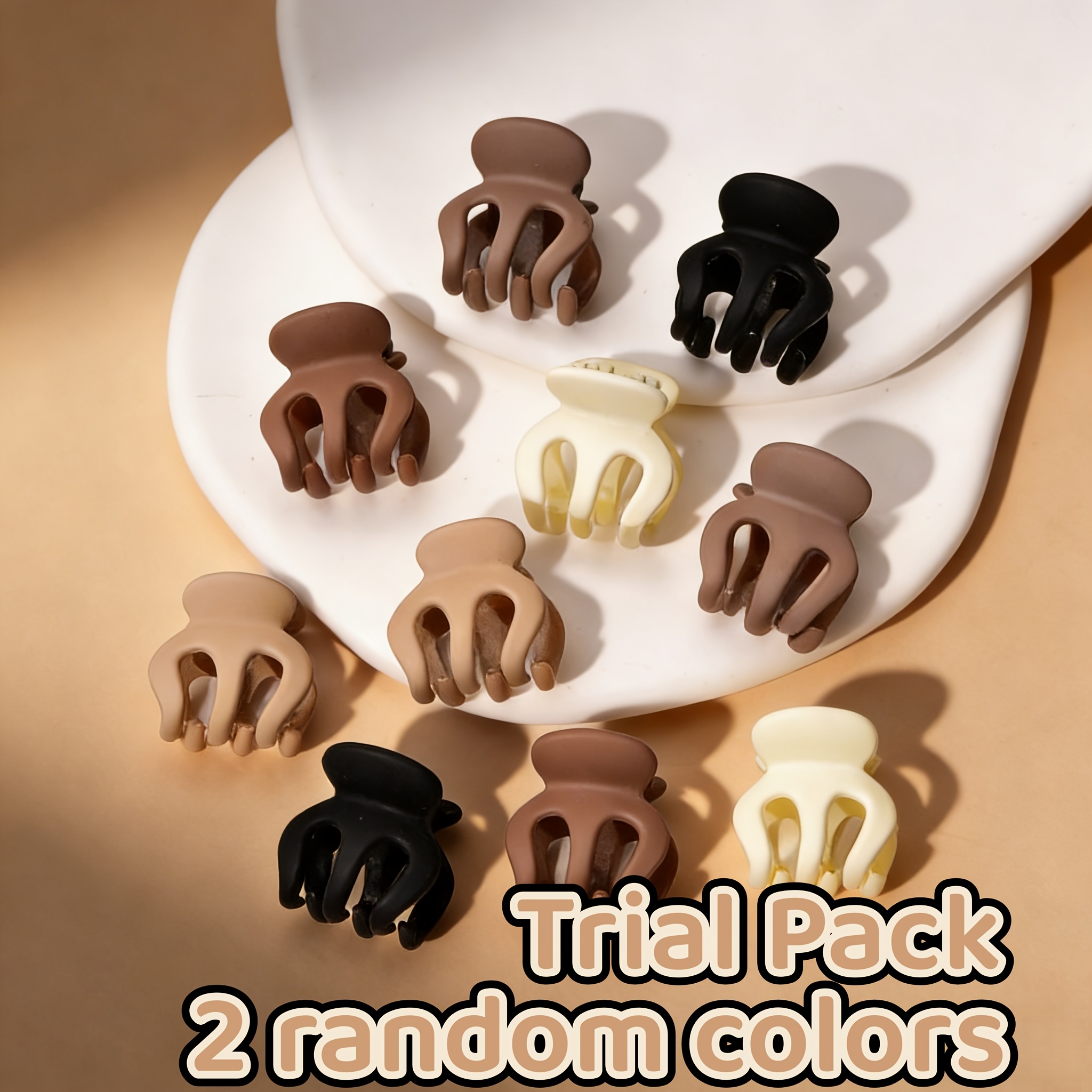 TEMU 2/10/20/30pcs Mini Milk Coffee Pumpkin Clips, Color Random, Bangs Braided Hair Clips, Trial Pack, Premium Combo, Durable Plastic Hair Clips,
