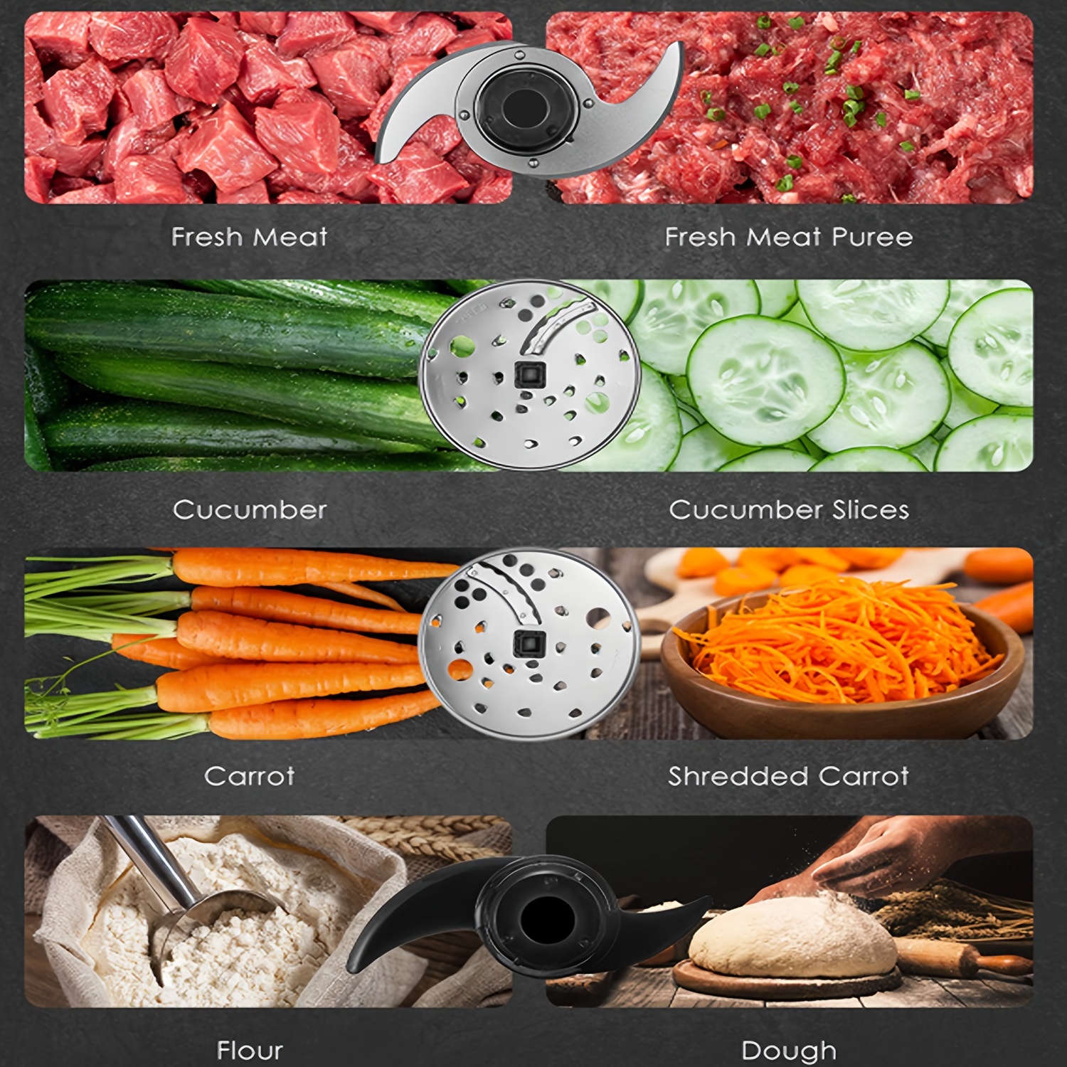 12 cup food processor 6 functions for chopping slicing shredding purees dough details 3