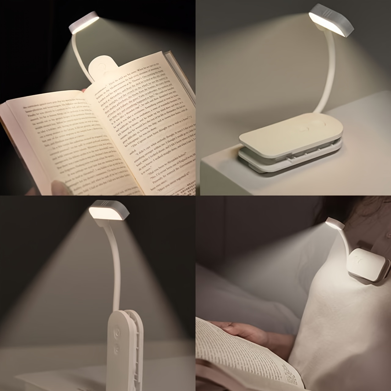 phfrq 3 color temperature adjustable portable clip reading light compact and portable usb rechargeable adjustable brightness reading lamp desktop mini desk lamp   home office night   gift for friends desk lamp for study lamp for bedroom bedside rechargeable table lamp Product details 2