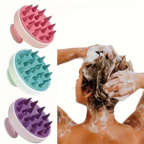 cepillo de masaje para cabelludo y cepillo para champú , mango de plástico abs sin , cerdas de plástico , limpiador de cuero cabelludo para ducha spa, peine de masaje para cabello normal