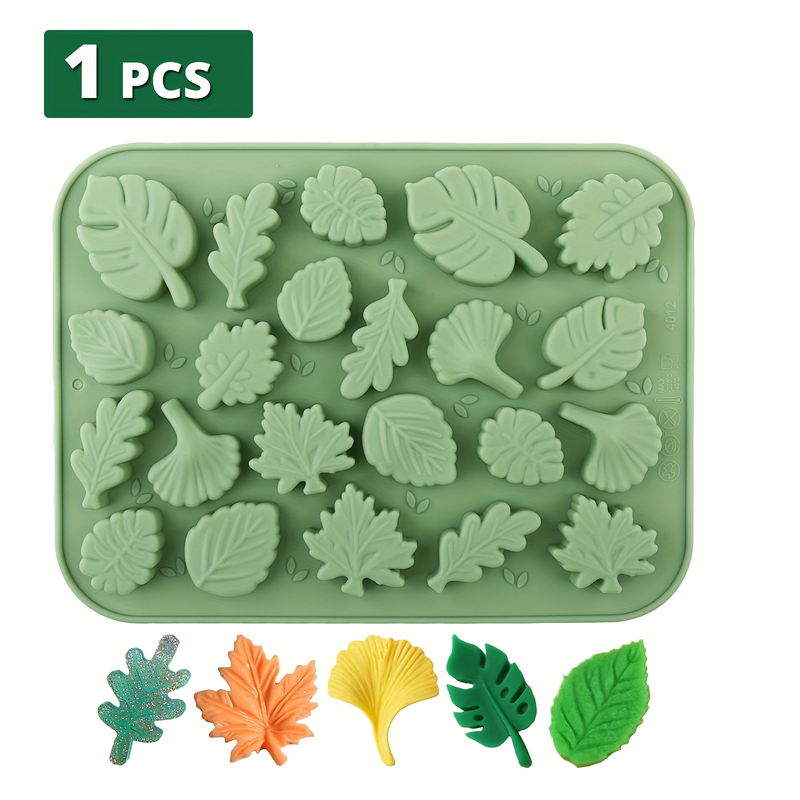 Image of 22- Silicone Leaf Molds For Chocolate In Shapes, Suitable For Candies, Ice Trays, Gelatin, Gummies, And Baking