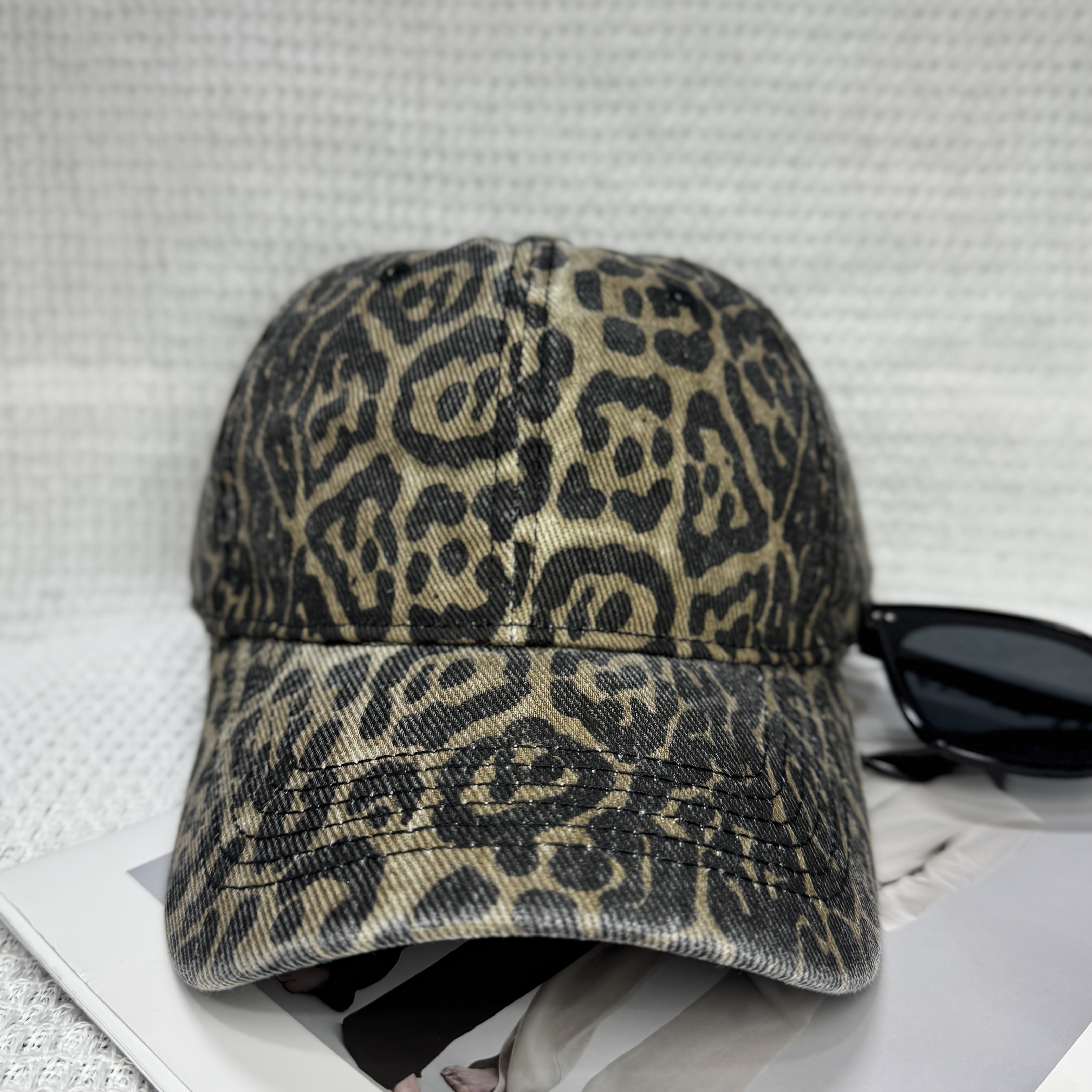 TEMU 2025 Spring Summer New Baseball Women's Fashion Trendy All-match Sunshade Hat Leopard Print Pattern Women's