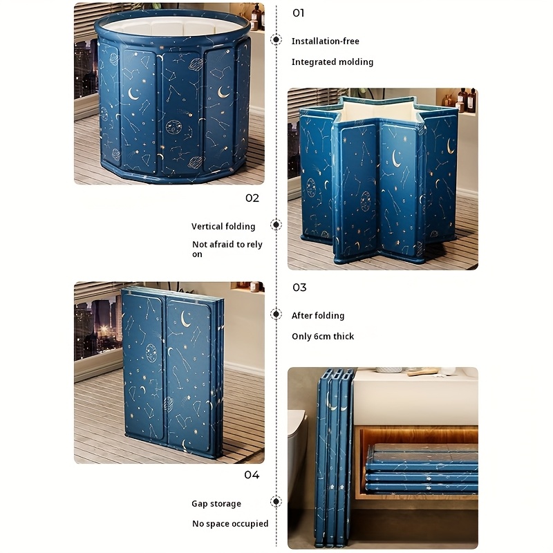Spacious Foldable Bathtub with Extended Legs