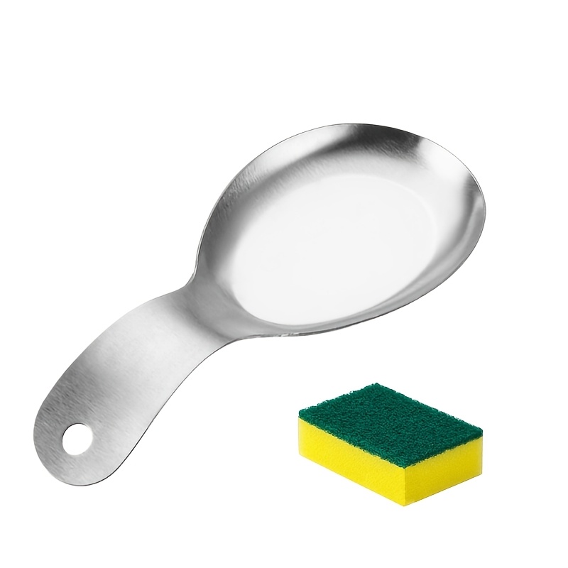 TEMU Lot de 2 pièces : Un plateau de rangement pour ustensiles de cuisine en acier inoxydable épaissi et une brosse éponge de nettoyage. épaissi est