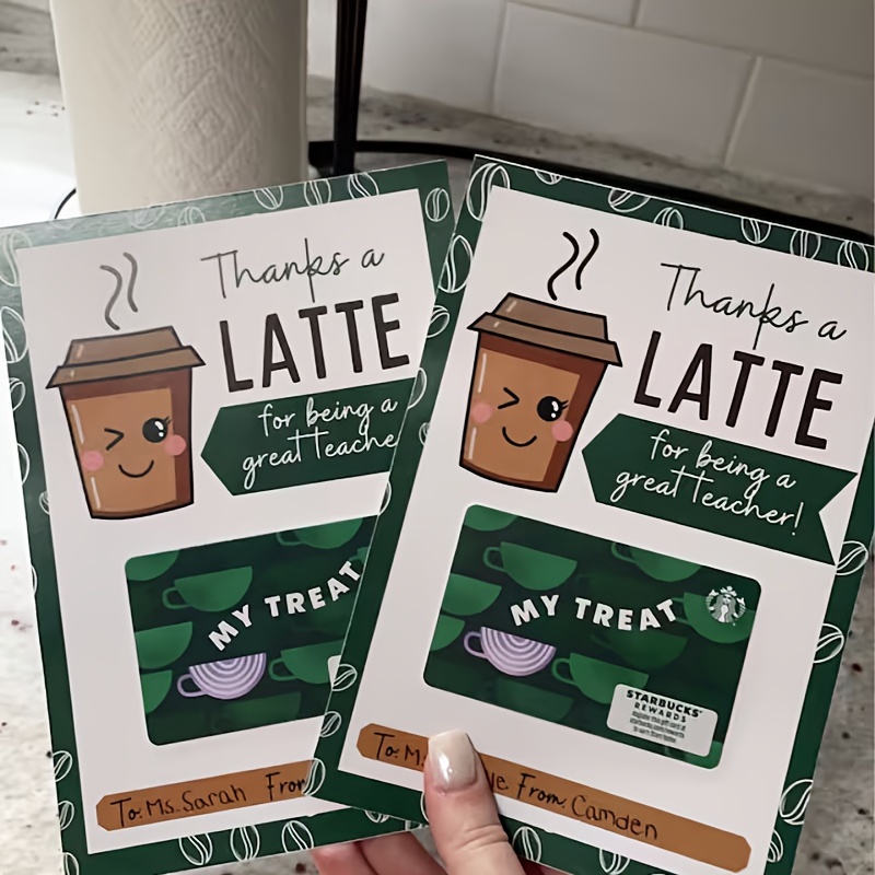 

Teacher Appreciation Latte Gift Card Holder - Personalized Thank You Notes For Your Favorite Educators