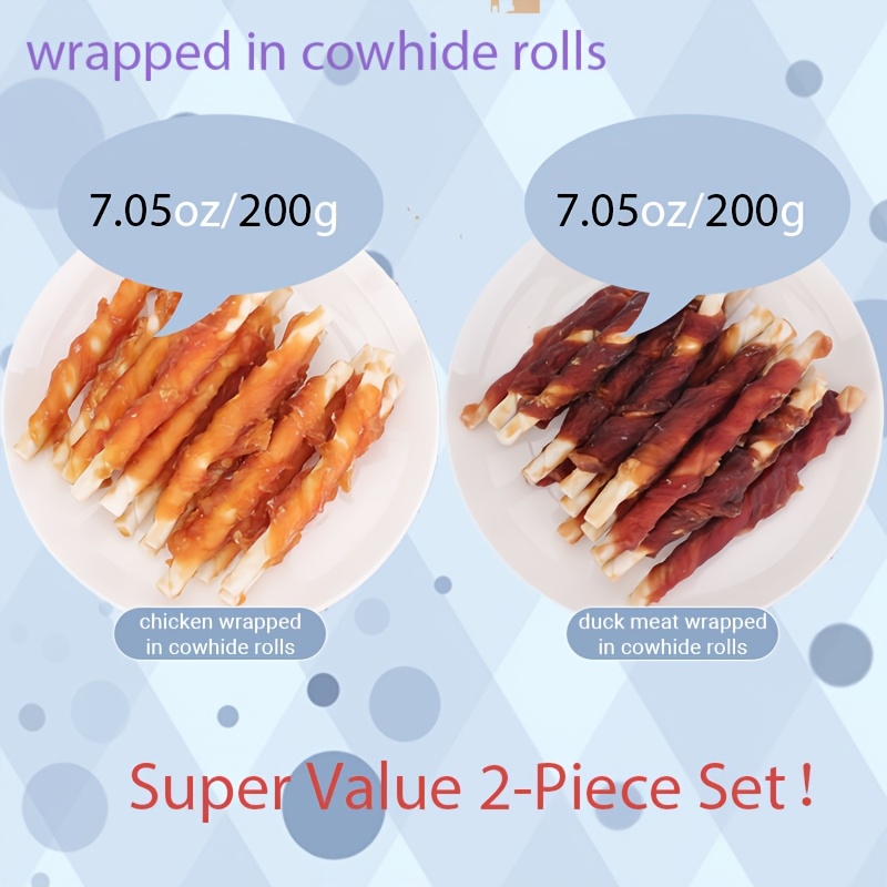 TEMU Long-lasting Dog Treats | Chicken And Duck Flavors | Teeth Cleaning And Boredom Relief
