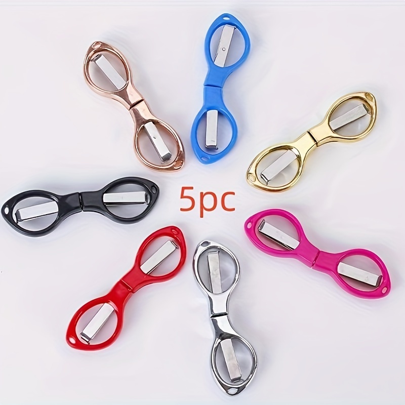 

5-pack Of Classic, Portable 8-shape Scissors: Ideal For Fishing, Office, And Outdoor Use - Stainless Steel With Handles