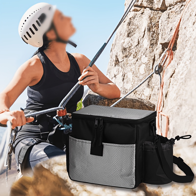 Climbing Chalk Bag for Rock Climbing, with Aluminum Foil Lining, Made of Polyester Material, for Dry Chalk Storage,     as a Flying Disc Golf Shoulder Bag
