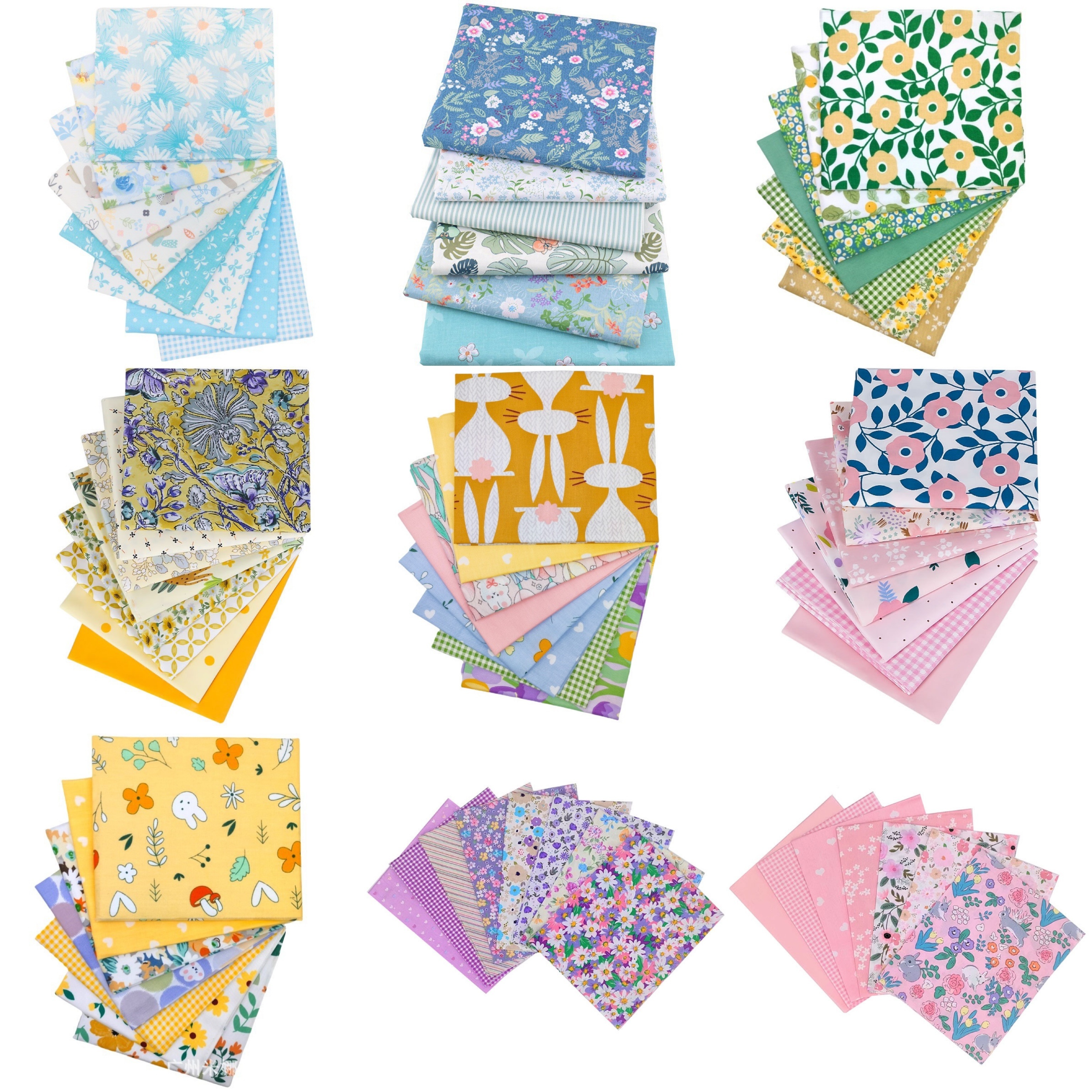 

66pcs Pre-cut Fabric Squares 9.84" - Assorted Floral, Animal & Cartoon Designs For Diy Quilting And Sewing Crafts