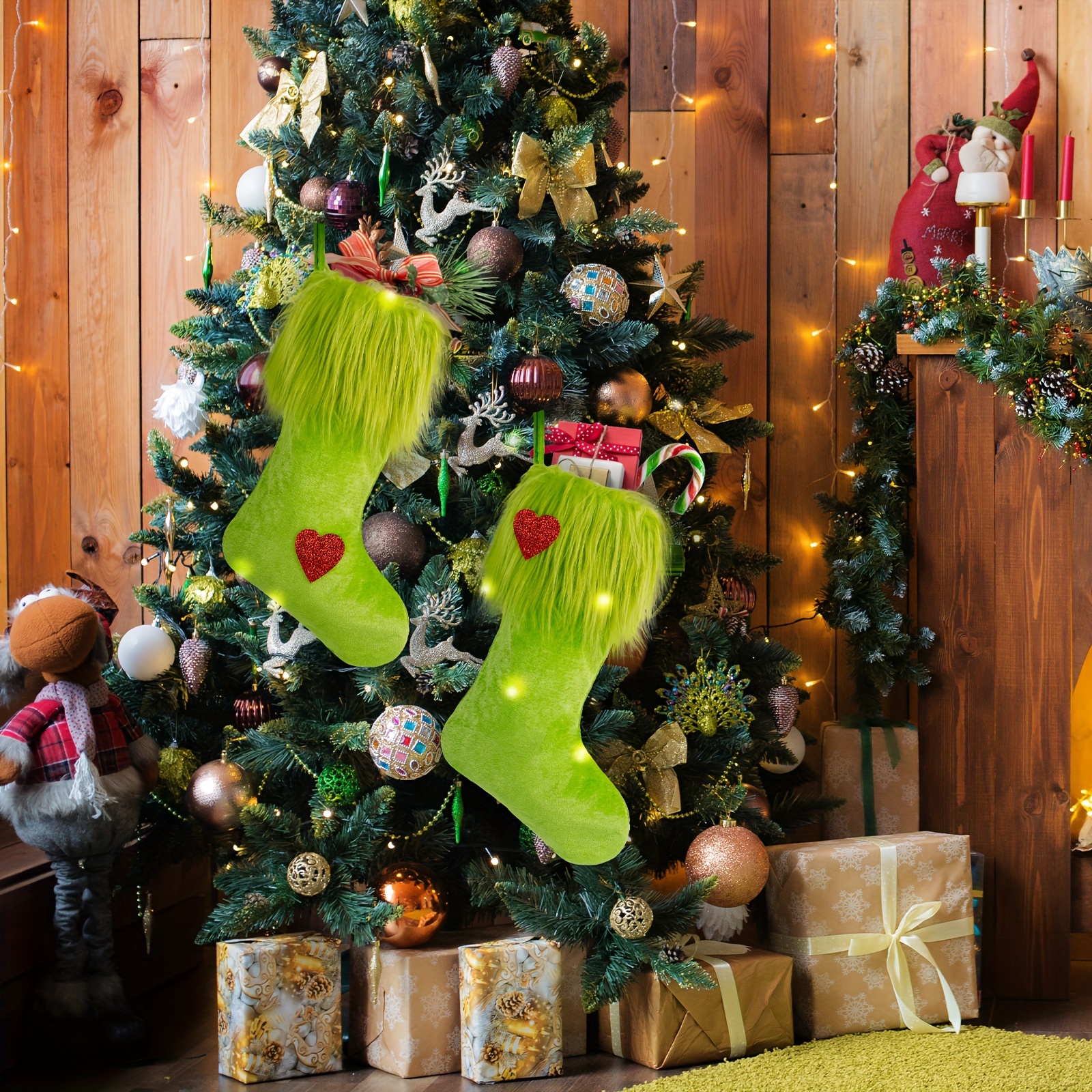 

2pcs Christmas Stockings - , , And Decorations For , For , , Fireplace, And , For