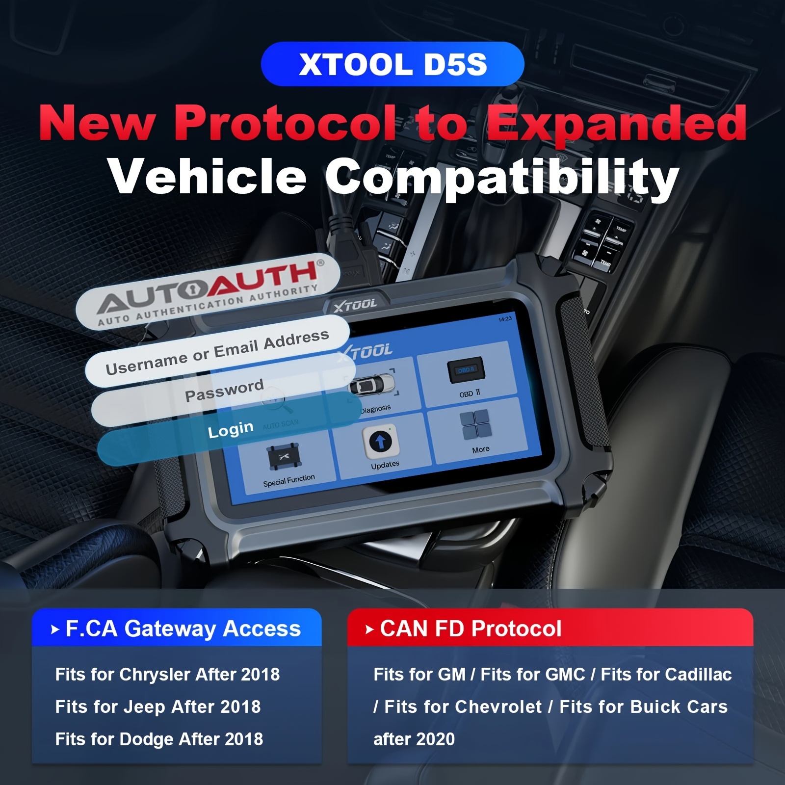 XTOOL D5S 2026 OBD2 Diagnostic Tool | Engine/Abs/Srs/Transmission Analysis, FCA/CAN FD, 16+ Resets (Epb/Oil/Sas/Epb/Dpf), ABS Bleeding, Battery Matching & Free Lifetime Wi-Fi Updates