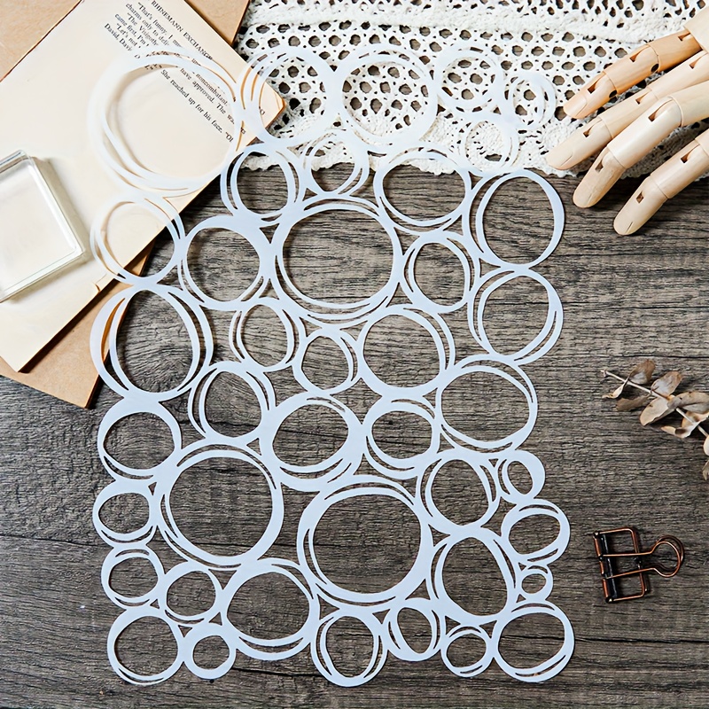 1pc reusable plastic circle sketching stencils 11 8x8 98 inch durable craft stencils for scrapbooking home decor card making fabric crafts artistic templates for diy projects