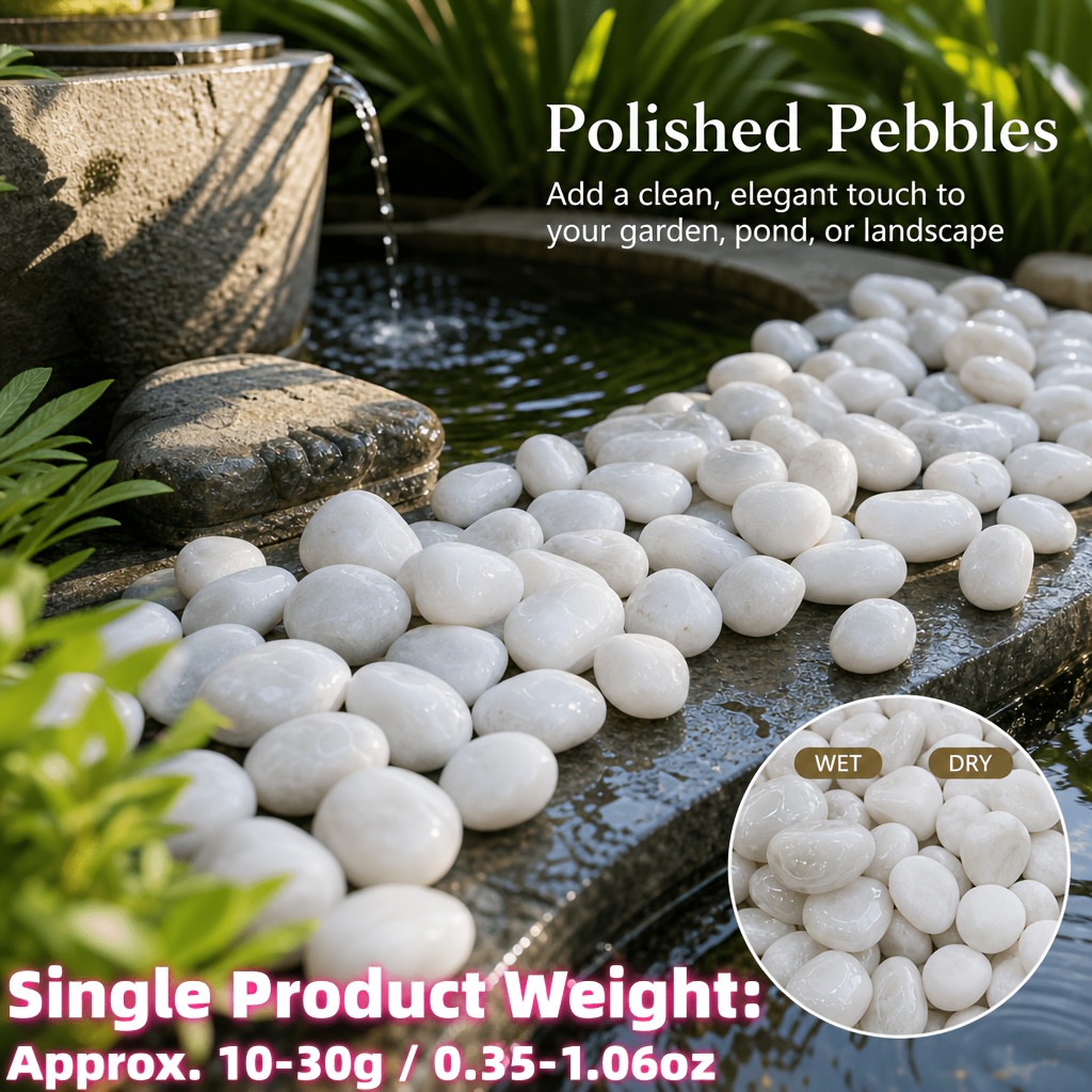 TEMU Galets décoratifs 1-3 cm, pierres de lisses pour l'aménagement paysager de jardin, la décoration de cour, de aquarium, la décoration intérieure