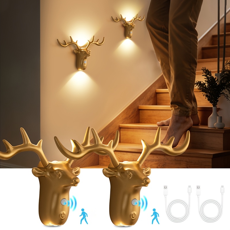 Creative USB Rechargeable Wall Lamp with Motion Sensor