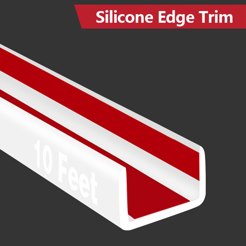 Image of 3/4-inch Self-adhesive Silicone Edge Guard Strip - Heavy-duty U- Protector, Suitable For Sheet Metal And Glass, Flexible Edge Guard Strip ( Long, White, Waterproof And )
