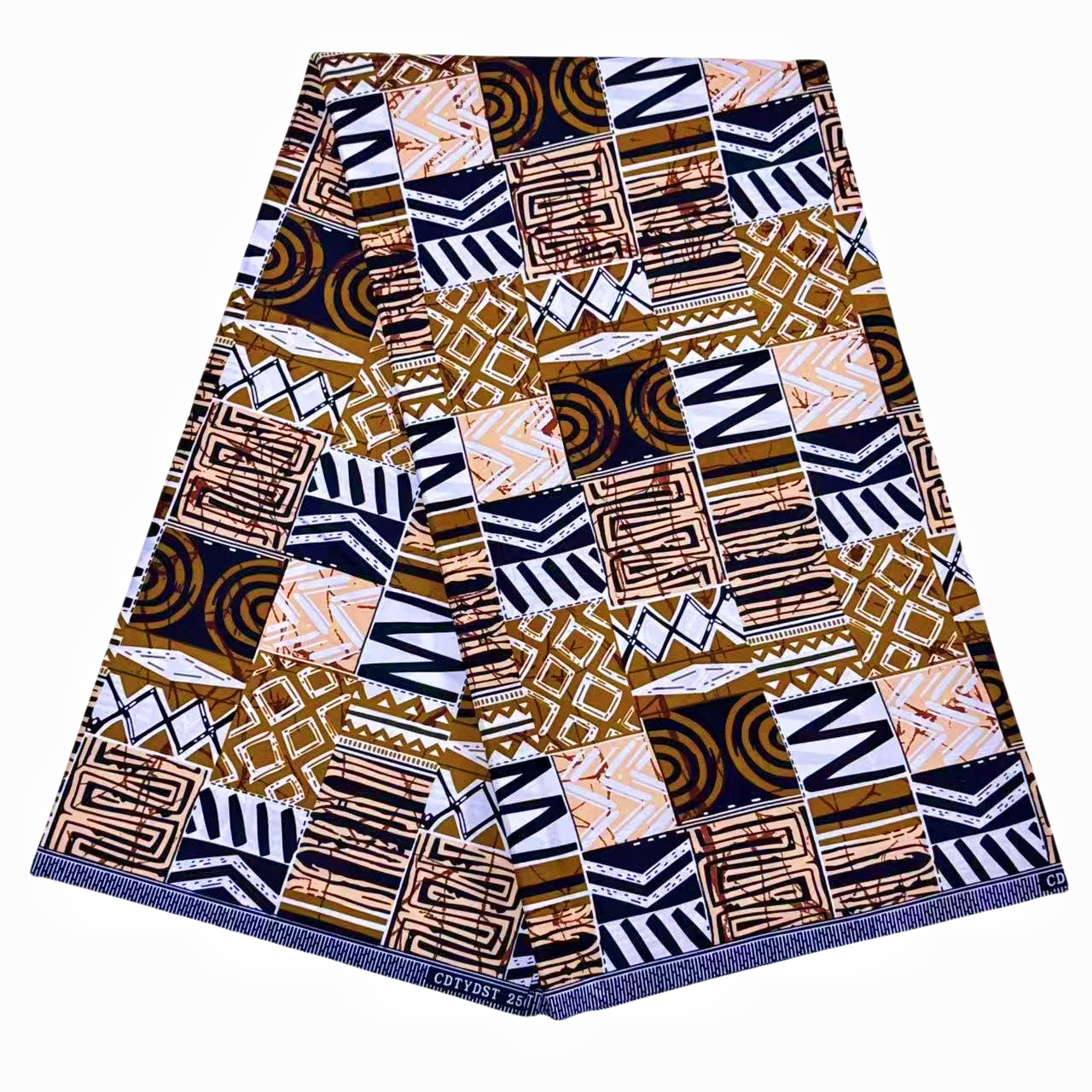 E-shop /216 Zoll Afrikanischer Ethno-Batik-Druckstoff, Doppelseitiger Geometrisch Bedruckter Stoff für Kostüme und Handarbeiten, Mehrfarbige