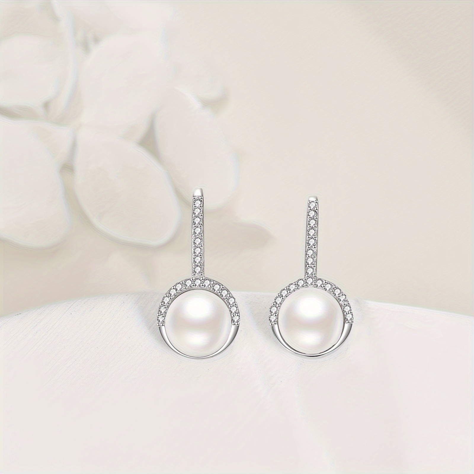 pearl earrings for women 5  zirconia 925 sterling   drop earrings pearl jewelry gifts for women Product details 1