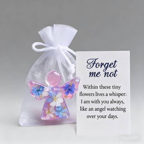 2d flat a set of pocket hug angel ornaments with inspirational cards decorative art pieces ideal gift for home decor holiday parties