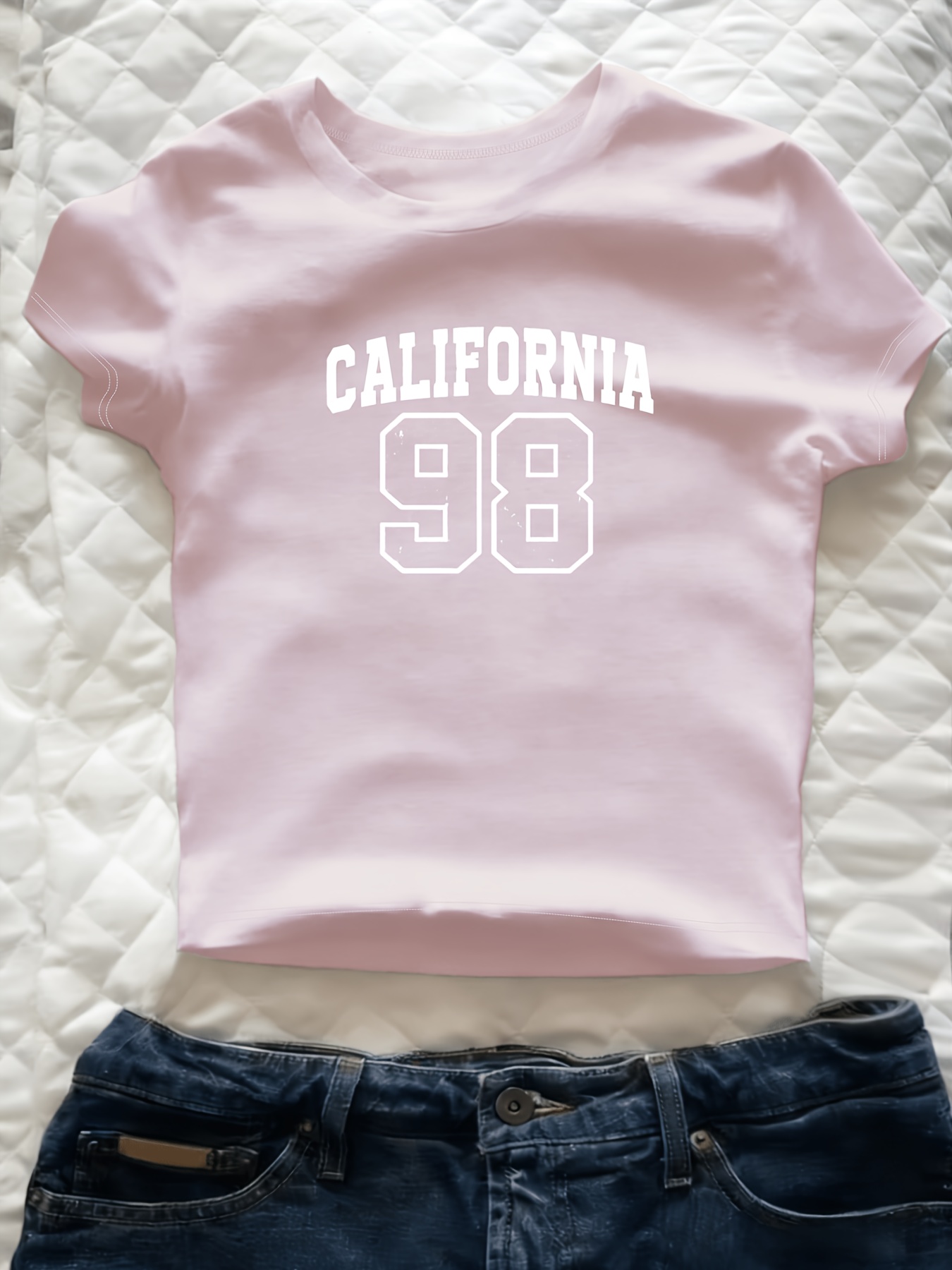 item picture california letter and number 98 pattern 2d printed t shirt   fit short sleeve tee seasonal fashion comfortable cut classic versatile style simple and stylish suitable for   for fashion enthusiasts machine washable