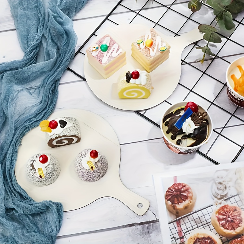 3 Mini Wooden Cutting Boards with Handles for Home Kitchen Dining Tables, DIY Painting and Doodling Decorative Wood Slices, Wooden Placemats for Weddings, Christmas, Family Parties, and Birthday Decorations