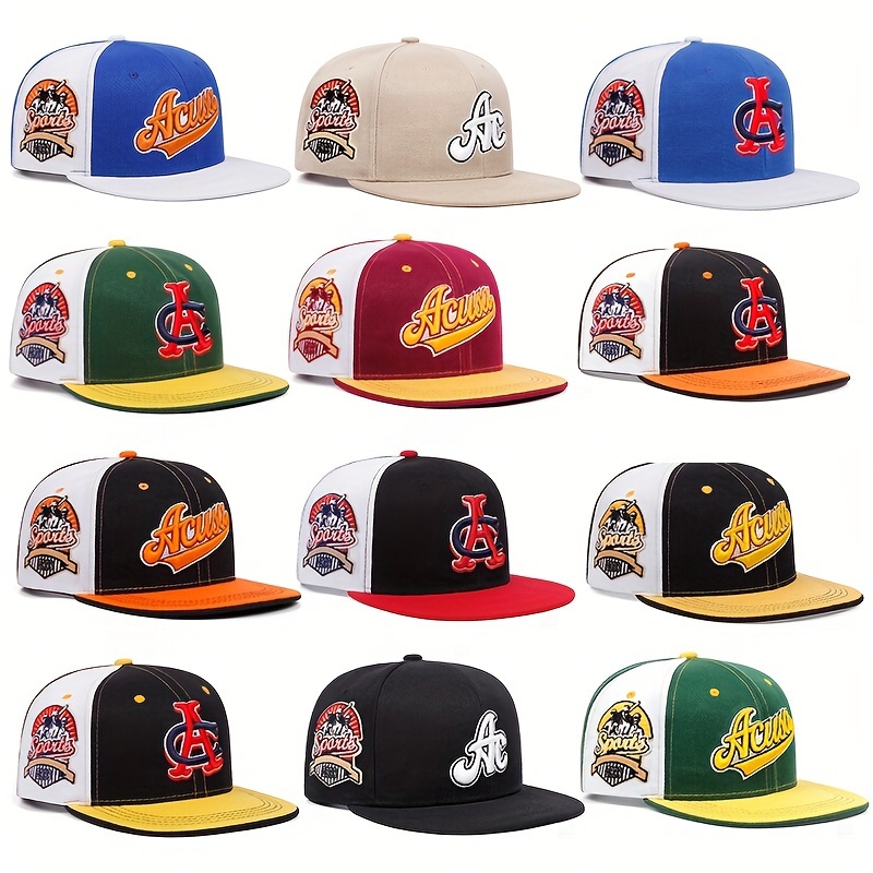 

High-quality Embroidered Letter Baseball Caps - Lightweight Acrylic, Flat For Outdoor Sports & Sun Protection, In Multiple Colors, Casual Wear Cap|sporty Baseball Cap|polyester Filled Cap