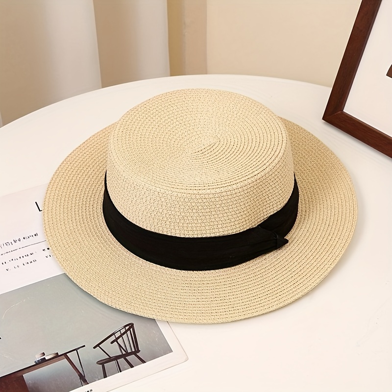 Fashion Men Straw Hat Handmade Beach Wide Brim Sunhat Summer Cowboy Cap  Outdoor Sunhat Panama Hat